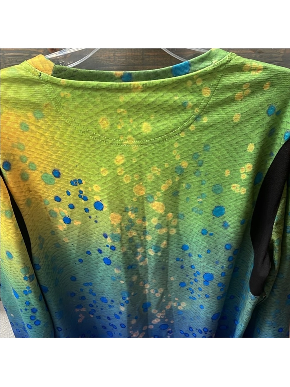Reel Legends Gradient Splash Long Sleeve Shirt - Yellow Green Blue - Picture 8 of 9